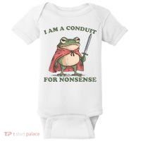 I Am A Conduit For Nonsense Funny Frog Baby Bodysuit thumb 0