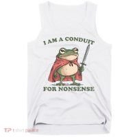 I Am A Conduit For Nonsense Funny Frog Tank Top thumb 0