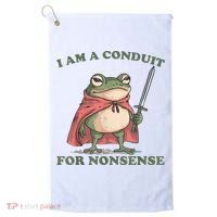 I Am A Conduit For Nonsense Funny Frog Golf Towel thumb 0