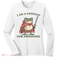 I Am A Conduit For Nonsense Funny Frog Women's Long Sleeve Shirt thumb 0