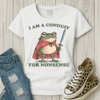 I Am A Conduit For Nonsense Funny Frog Women's T-Shirt thumb 3