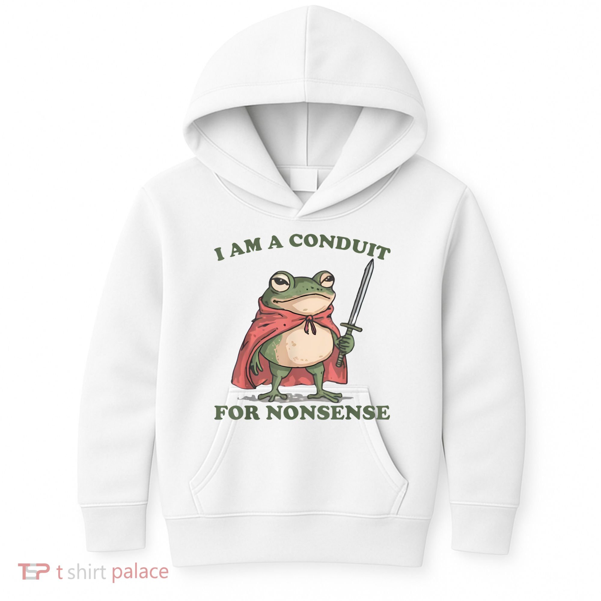 I Am A Conduit For Nonsense Funny Frog Kids Hoodie