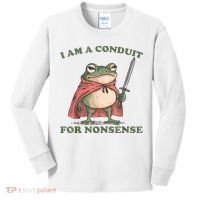 I Am A Conduit For Nonsense Funny Frog Kids Long Sleeve Shirt thumb 0