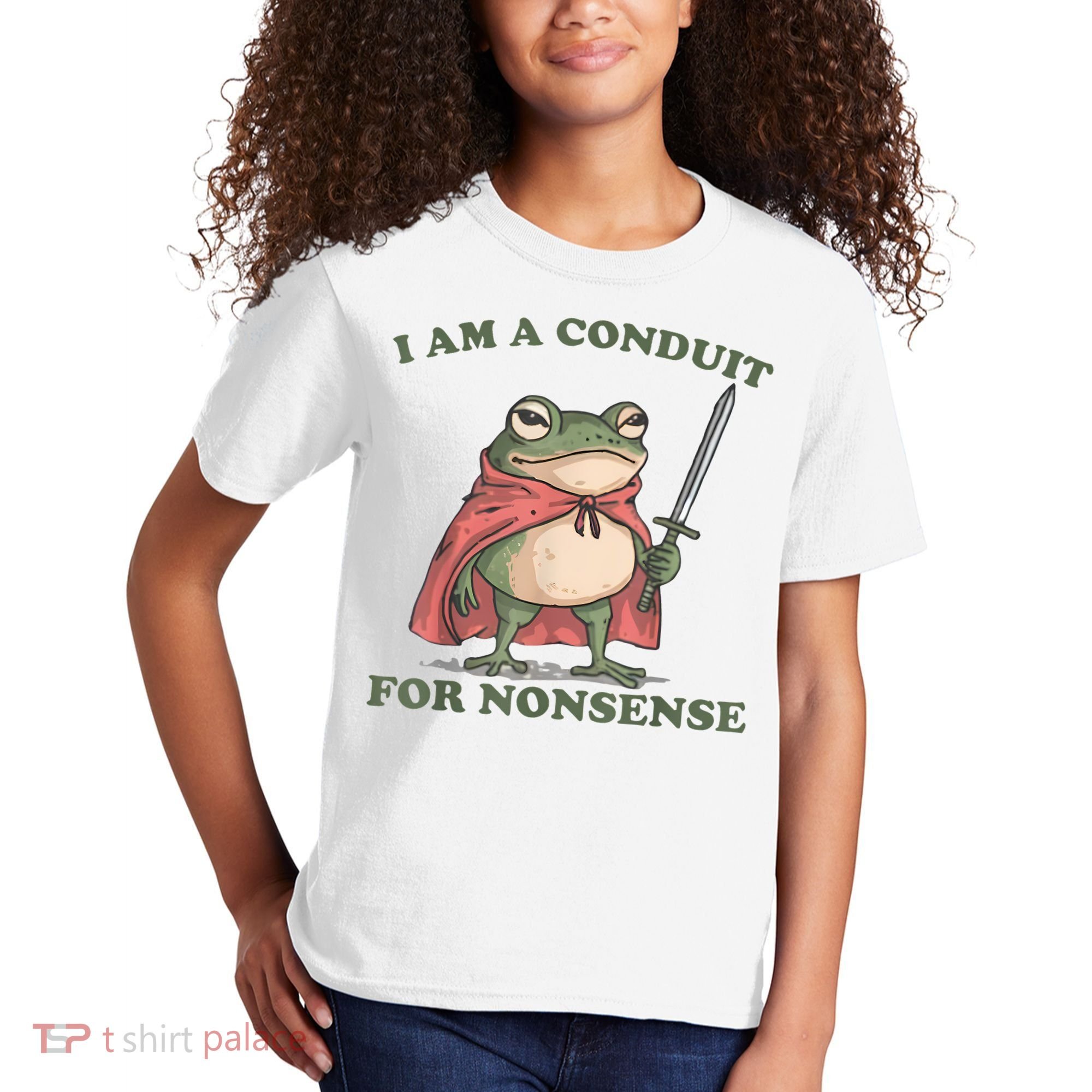 I Am A Conduit For Nonsense Funny Frog Kids T-Shirt