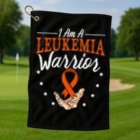 I Am A Leukemia Warrior Leukemia Awareness Month Support Golf Towel thumb 1