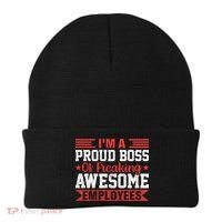 I Am A Proud Boss Of Freaking Awesome Employees Gift Beanie thumb 0