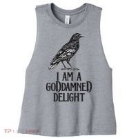 I Am A Goddamned Delight God Damned Funny Quote Women's Racerback Cropped Tank thumb 0