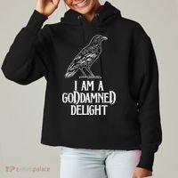 I Am A Goddamned Delight God Damned Funny Quote Ladies Heavyweight Boxy Pullover Hoodie thumb 0
