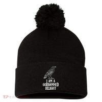 I Am A Goddamned Delight God Damned Funny Quote Pom Pom 12in Knit Beanie thumb 0