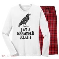 I Am A Goddamned Delight God Damned Funny Quote Women's Long Sleeve Flannel Pajama Set  thumb 0