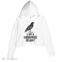 I Am A Goddamned Delight God Damned Funny Quote Crop Fleece Hoodie thumb 0