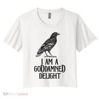 I Am A Goddamned Delight God Damned Funny Quote Women's Crop Top Tee thumb 0