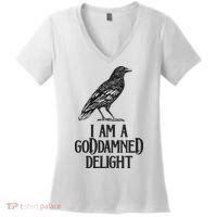 I Am A Goddamned Delight God Damned Funny Quote Women's V-Neck T-Shirt thumb 0