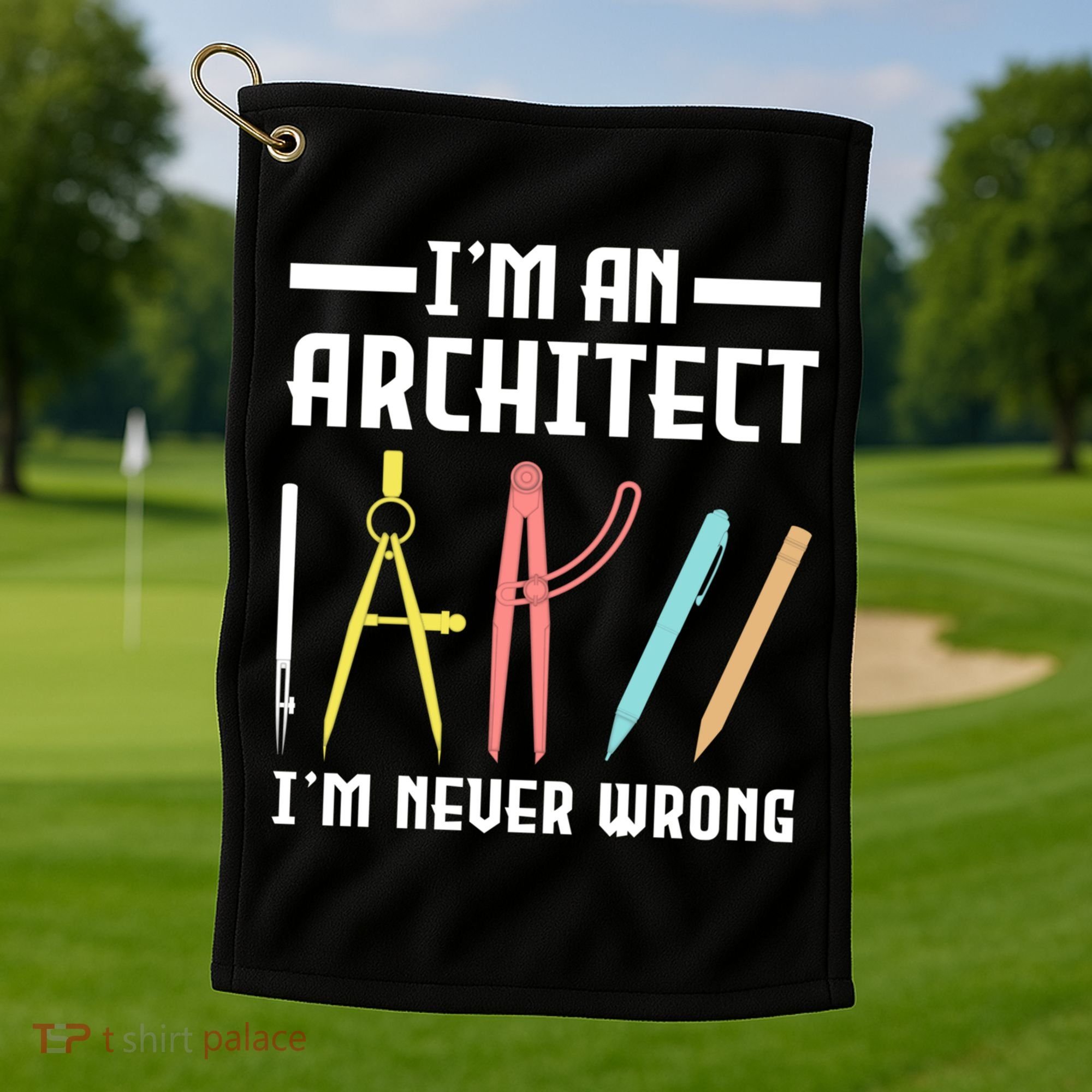 I'm An Architect I'm Never Wrong Funny Architect Cool Gift Golf Towel