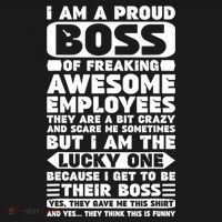 I Am A Proud Boss Of Freaking Awesome Employees Shirt Funny Apron thumb 3