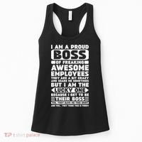 I Am A Proud Boss Of Freaking Awesome Employees Shirt Funny Women's Tank Top thumb 0