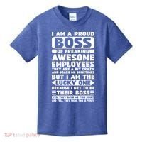 I Am A Proud Boss Of Freaking Awesome Employees Shirt Funny Kids T-Shirt thumb 0