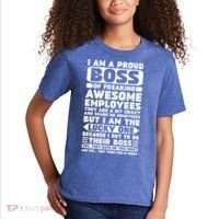 I Am A Proud Boss Of Freaking Awesome Employees Shirt Funny Kids T-Shirt thumb 2