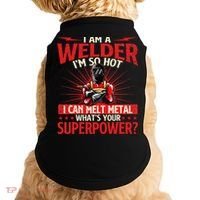 I Am A Welder WhatS Your Superpower Welding Ironworker Doggie Tank thumb 0