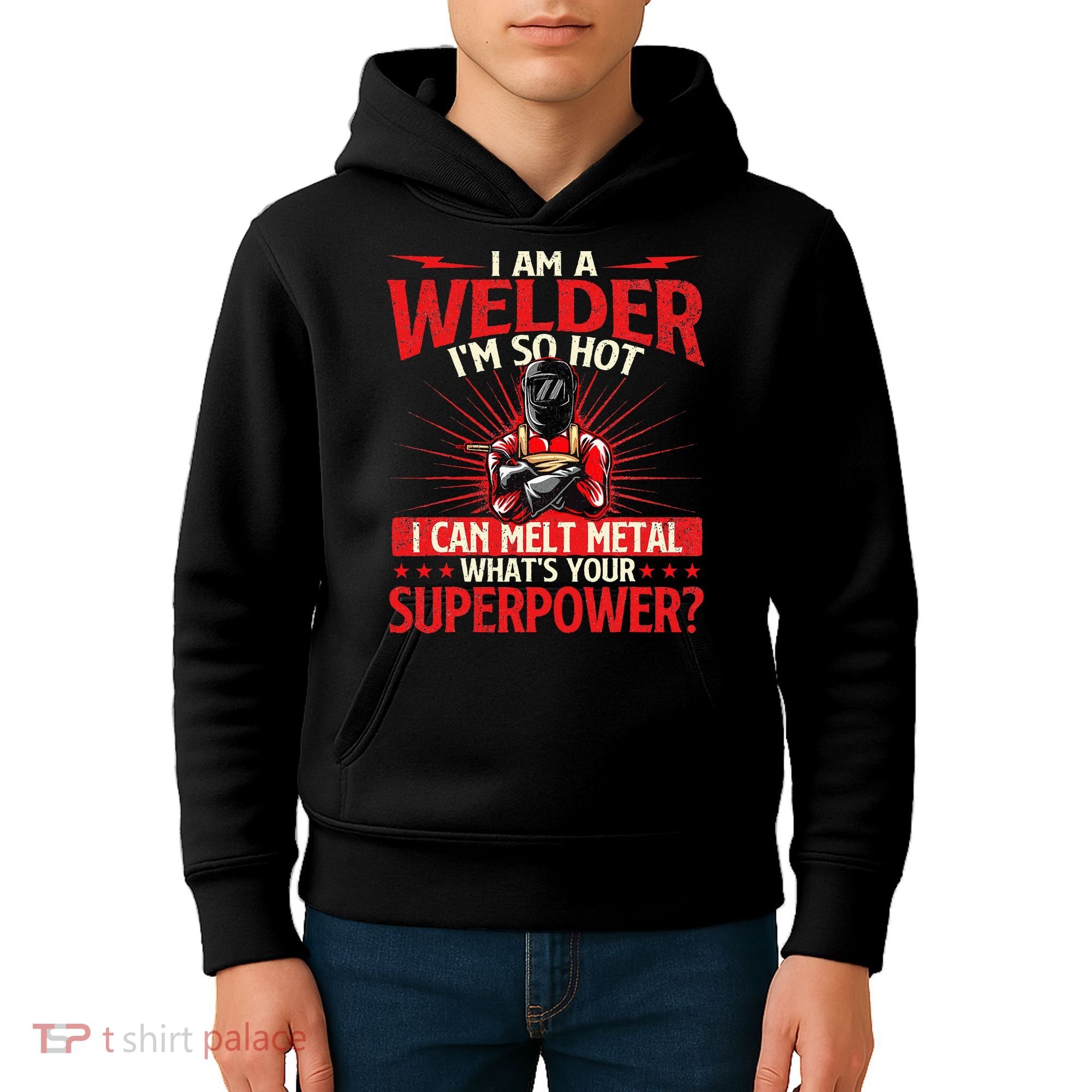 I Am A Welder WhatS Your Superpower Welding Ironworker Kids Hoodie