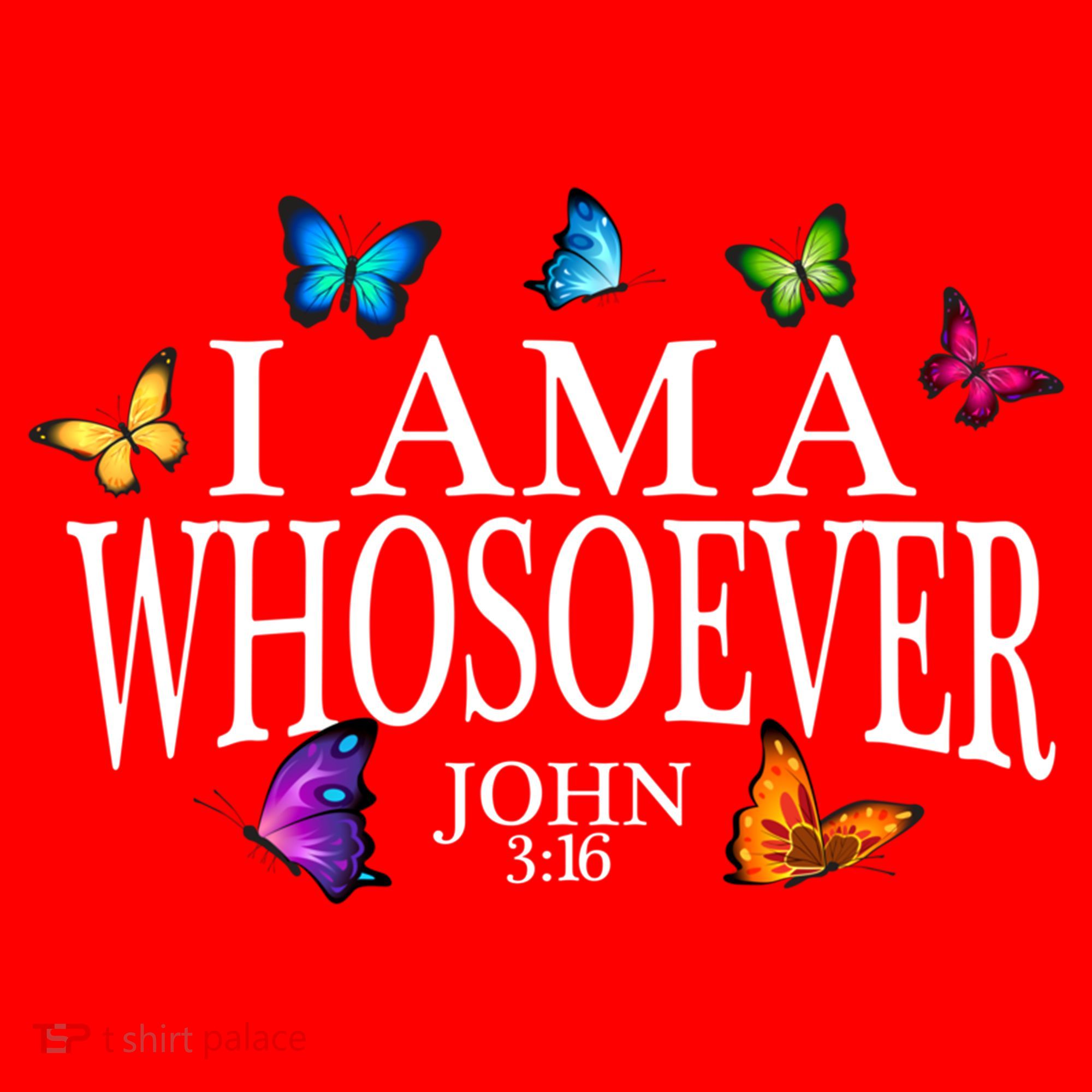 I Am A Whosoever John 3:16 Jesus Christian Butterfly Gift Santa Hat
