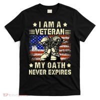 I am A Veteran My Oath Never Expires Veteran Day USA Flag T-Shirt thumb 0