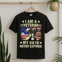 I am A Veteran My Oath Never Expires Veteran Day USA Flag T-Shirt thumb 2