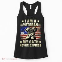 I am A Veteran My Oath Never Expires Veteran Day USA Flag Women's Tank Top thumb 0