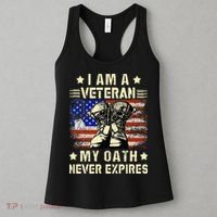 I am A Veteran My Oath Never Expires Veteran Day USA Flag Women's Tank Top thumb 3
