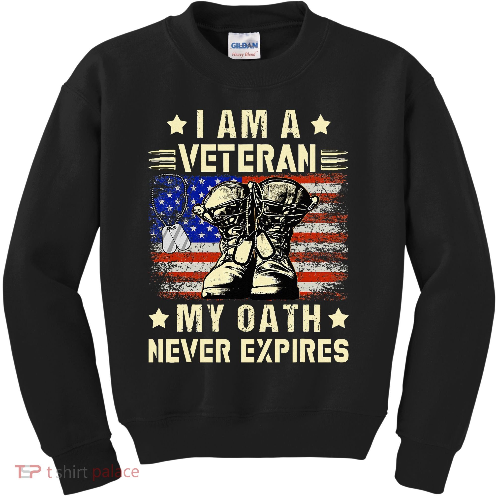 I am A Veteran My Oath Never Expires Veteran Day USA Flag Kids Sweatshirt