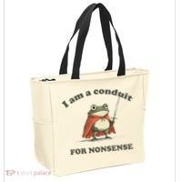 I Am A Conduit For Nonsense Funny Frog Tote Bag thumb 2