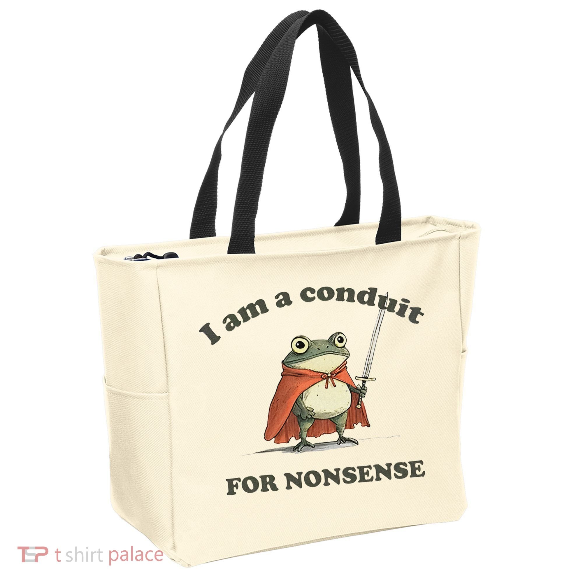 I Am A Conduit For Nonsense Funny Frog Tote Bag
