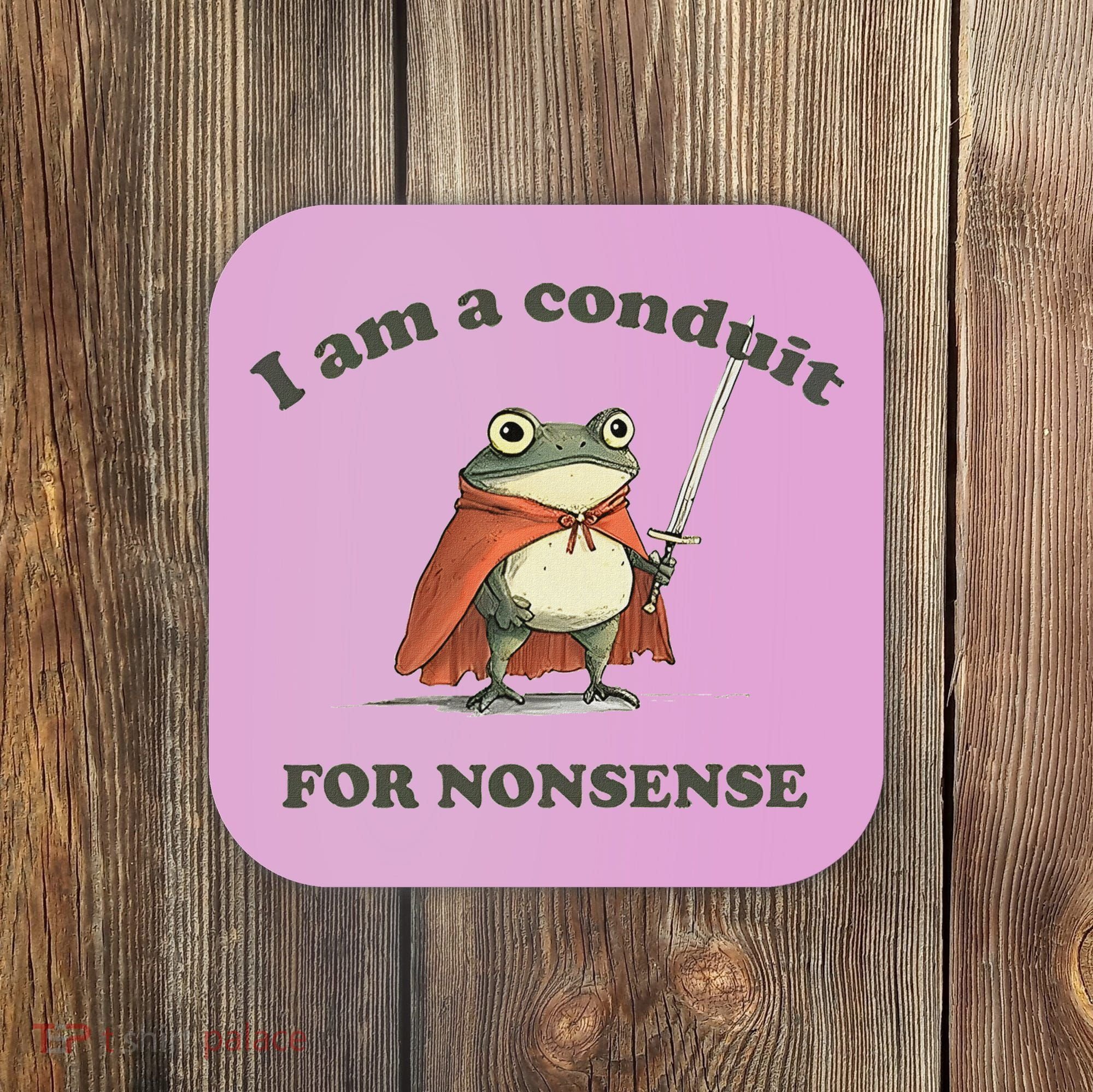 I Am A Conduit For Nonsense Funny Frog Coaster