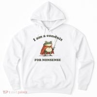I Am A Conduit For Nonsense Funny Frog Hoodie thumb 0