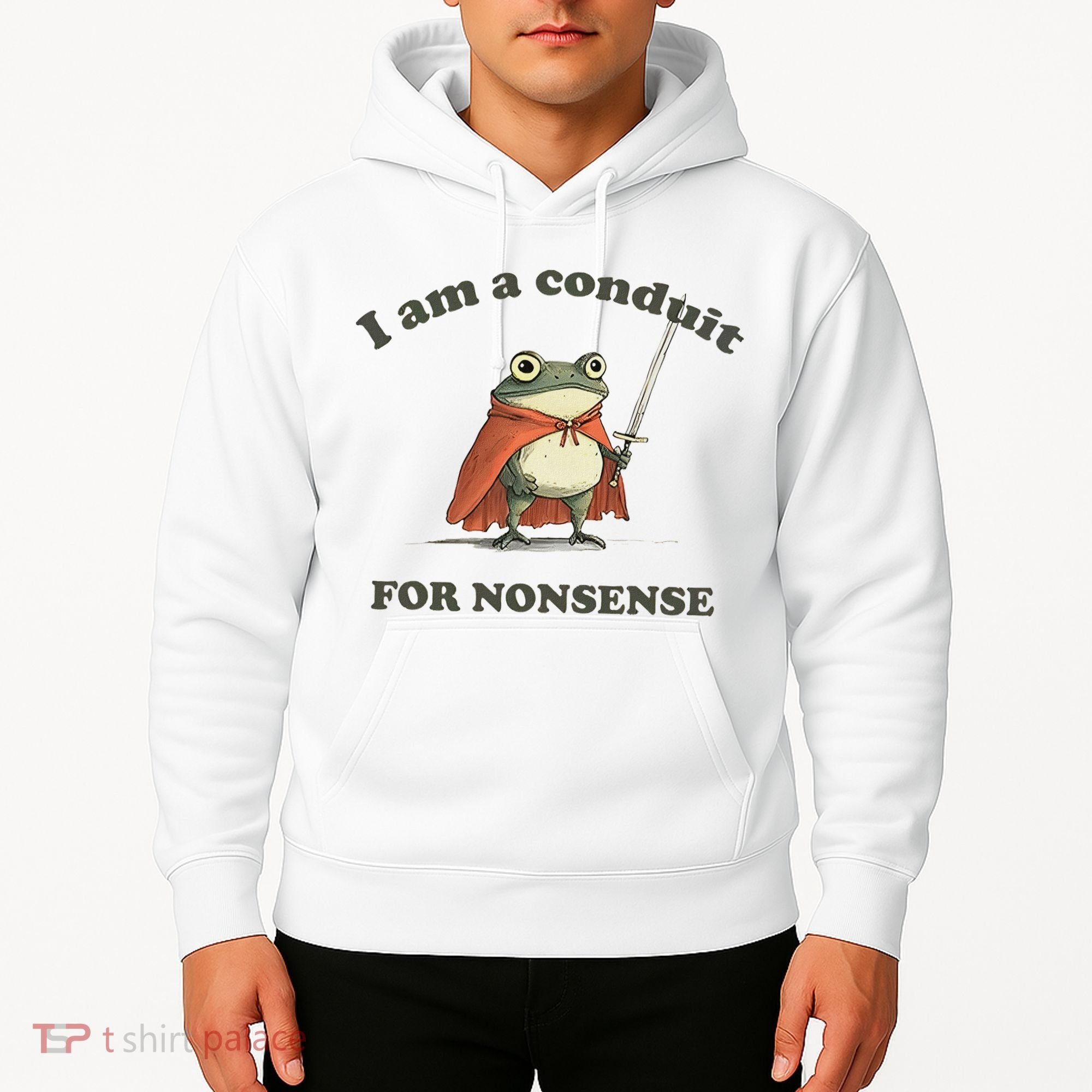 I Am A Conduit For Nonsense Funny Frog Hoodie