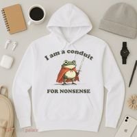 I Am A Conduit For Nonsense Funny Frog Hoodie thumb 3