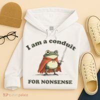 I Am A Conduit For Nonsense Funny Frog Hoodie thumb 4