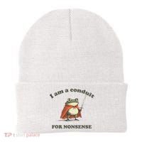 I Am A Conduit For Nonsense Funny Frog Beanie thumb 0