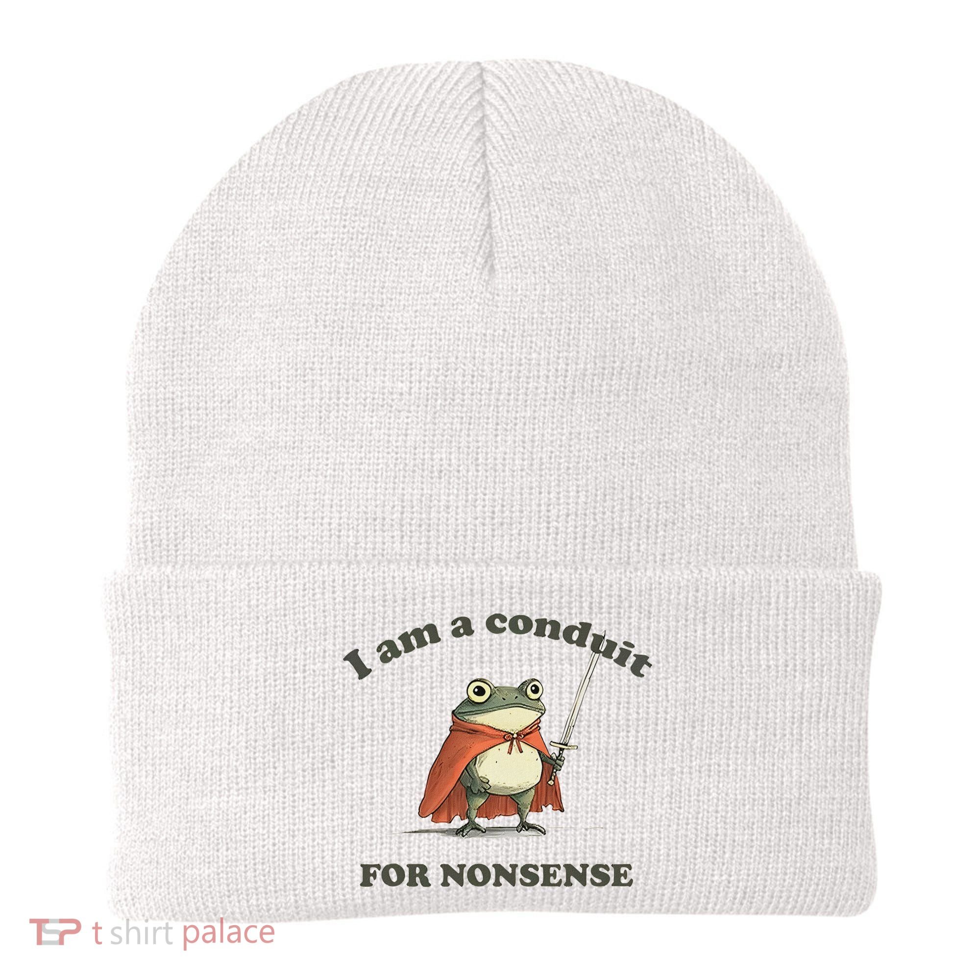 I Am A Conduit For Nonsense Funny Frog Beanie