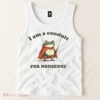 I Am A Conduit For Nonsense Funny Frog Tank Top thumb 2