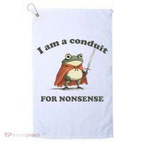 I Am A Conduit For Nonsense Funny Frog Golf Towel thumb 0