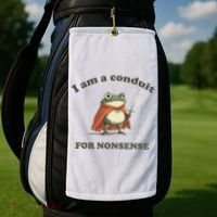 I Am A Conduit For Nonsense Funny Frog Golf Towel thumb 2