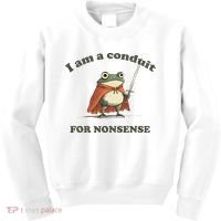 I Am A Conduit For Nonsense Funny Frog Kids Sweatshirt thumb 0