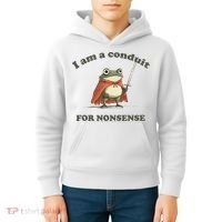 I Am A Conduit For Nonsense Funny Frog Kids Hoodie thumb 4
