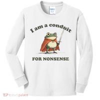 I Am A Conduit For Nonsense Funny Frog Kids Long Sleeve Shirt thumb 0