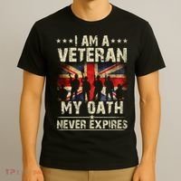 I Am A Veteran My Oath Never Expires Fathers Day Armed Forces Day Patriotic T-Shirt thumb 3