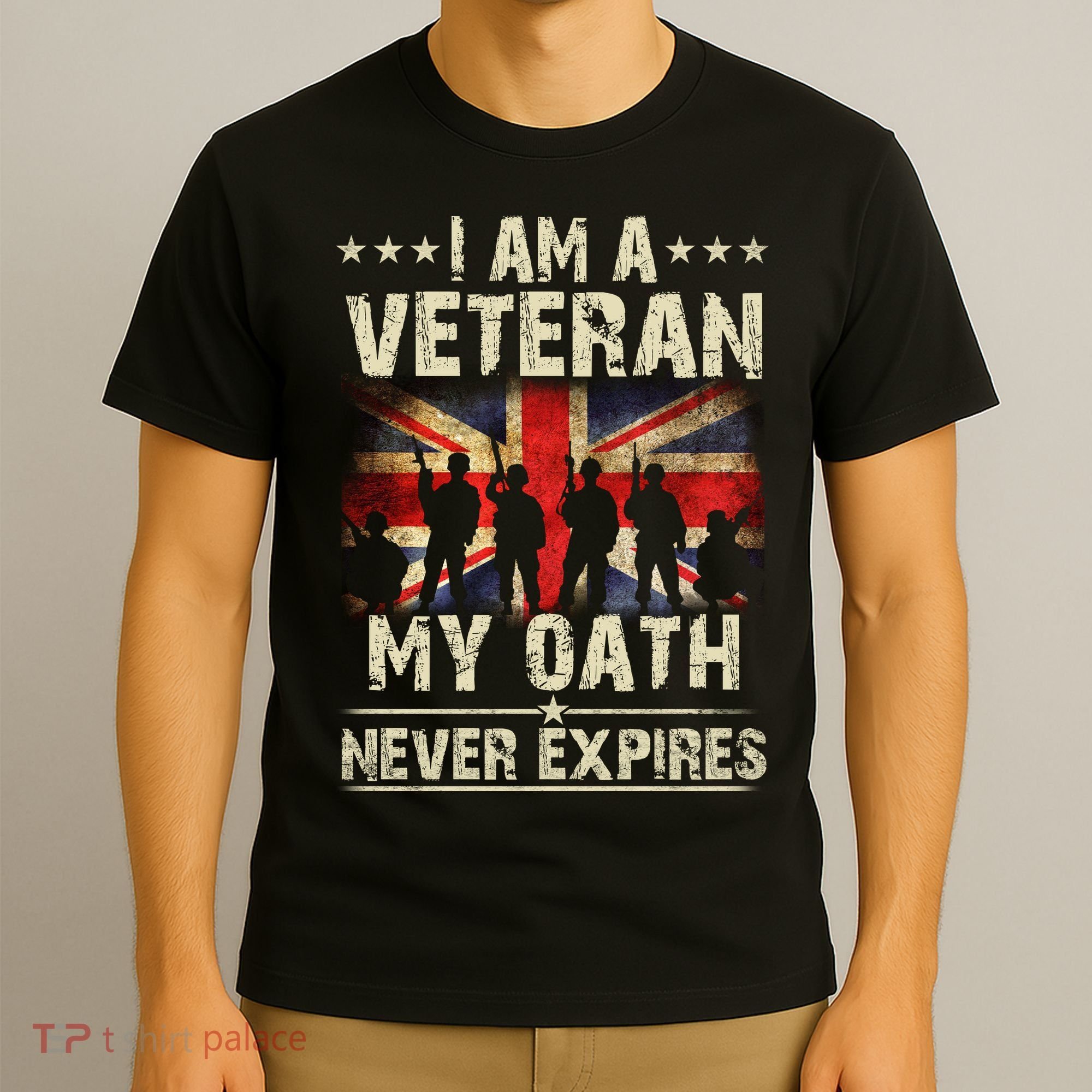 I Am A Veteran My Oath Never Expires Fathers Day Armed Forces Day Patriotic T-Shirt
