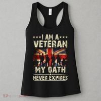 I Am A Veteran My Oath Never Expires Fathers Day Armed Forces Day Patriotic Women's Tank Top thumb 3