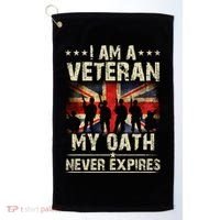 I Am A Veteran My Oath Never Expires Fathers Day Armed Forces Day Patriotic Golf Towel thumb 0