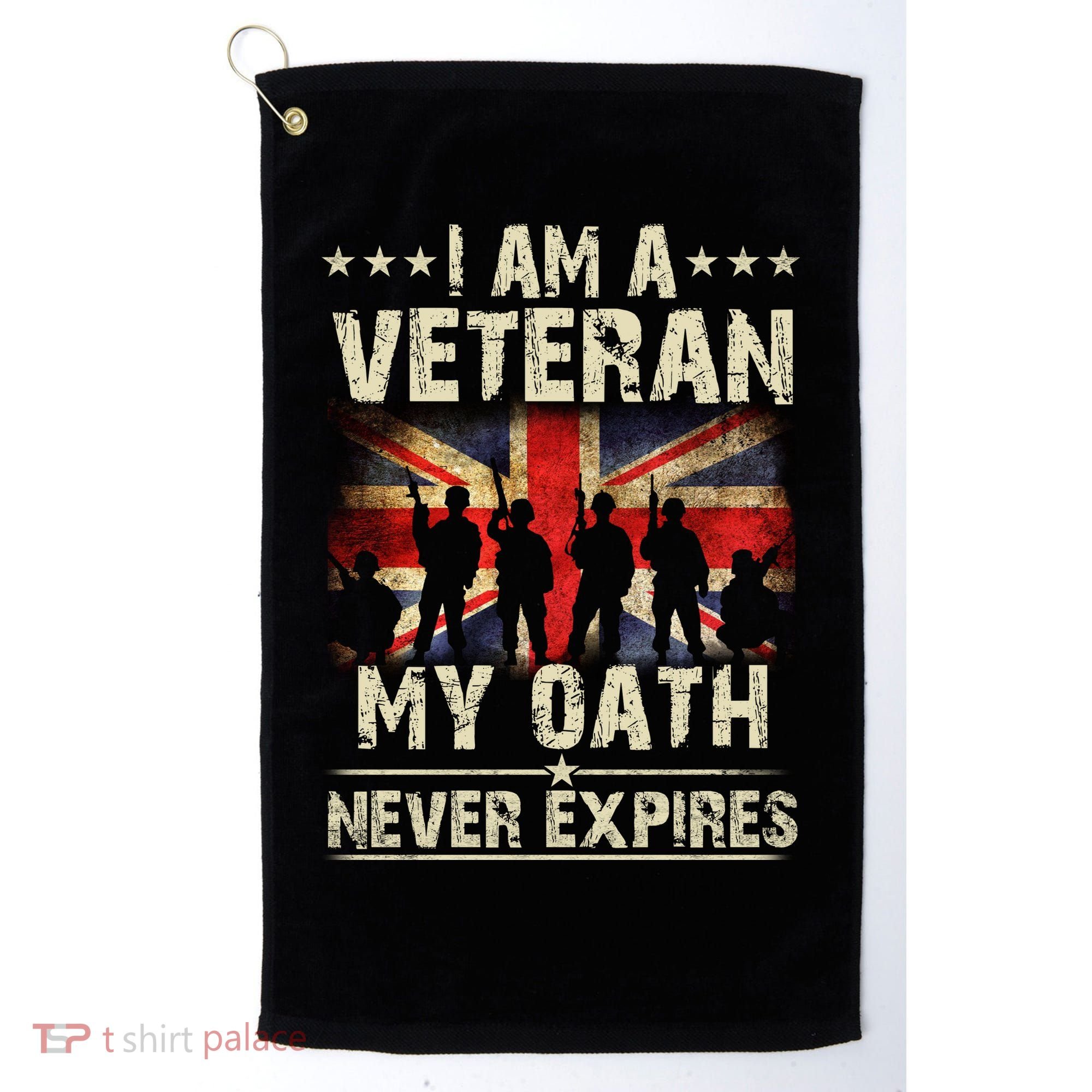 I Am A Veteran My Oath Never Expires Fathers Day Armed Forces Day Patriotic Golf Towel